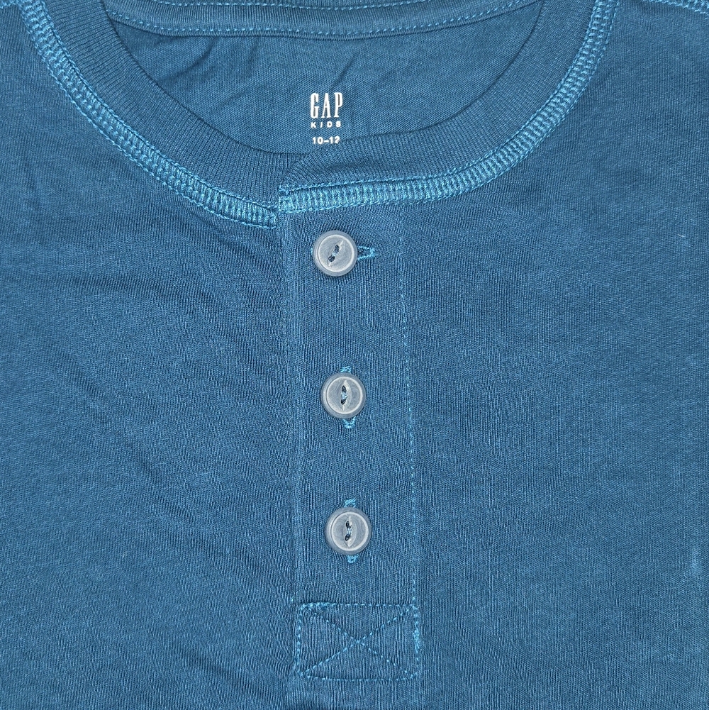GAP Teal Henley Shirt Boys Size 10-12
